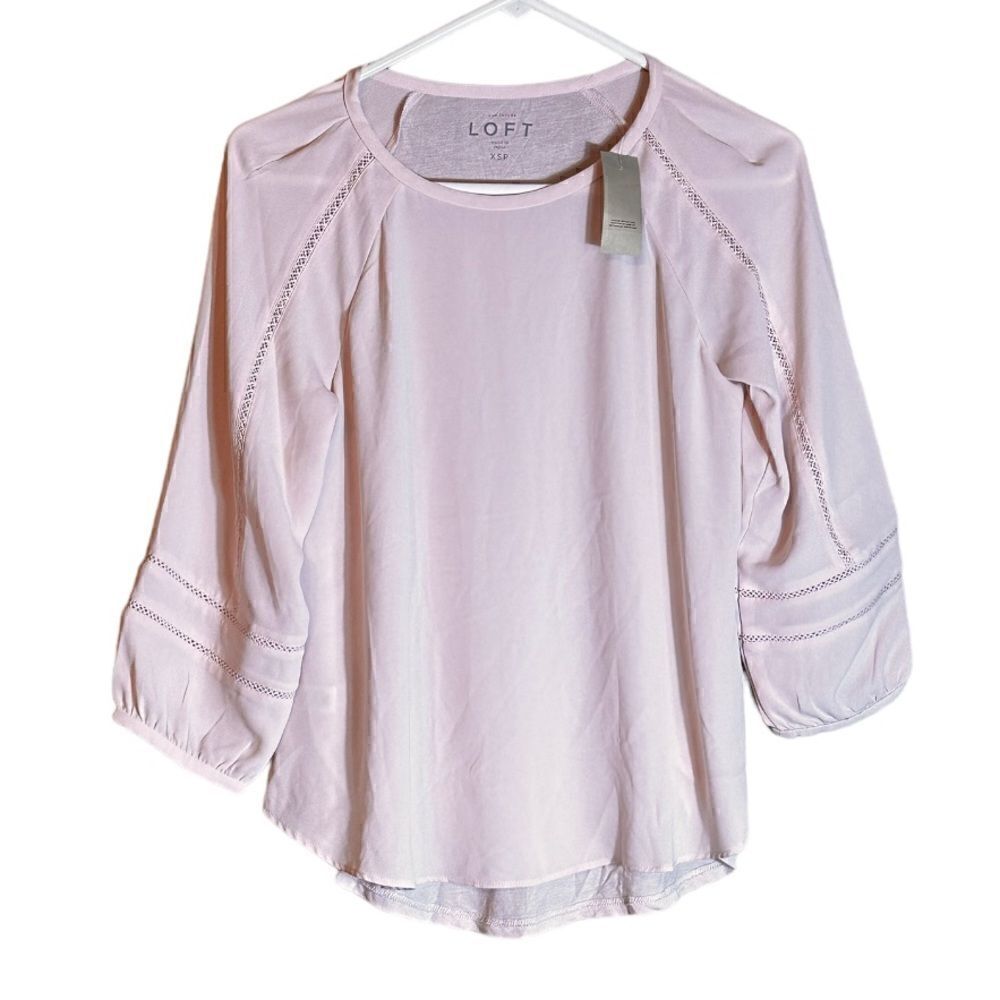 LOFT Pink Long Sleeve Blouse NWT Size XS Petite ▫️ - Picture 9 of 9